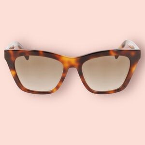 Longchamp Women's 54 mm Modified Rectangular Sunglasses (Havana)